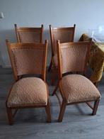 4 brocante eethoekstoelen, Huis en Inrichting, Stoelen, Ophalen, Gebruikt, Bruin, Eén