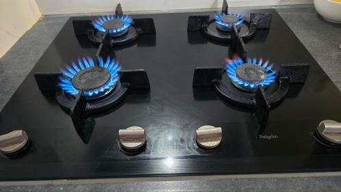 Kookplat 4 Incl. gasslang en electra-draad.pelgrim merk glas, Witgoed en Apparatuur, Kookplaten, Zo goed als nieuw, Inbouw, Elektrisch