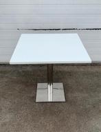 7 stuks horeca restaurant tafels 70x70 cm rvs tafelpoot, Ophalen