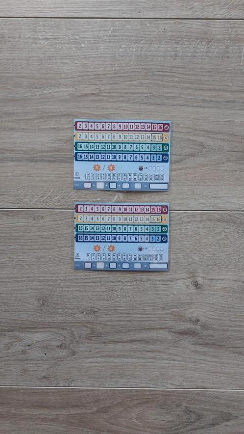 Herbruikbare scorevellen van het spel 'Qwixx' Longo, Hobby en Vrije tijd, Gezelschapsspellen | Overige, Nieuw, Een of twee spelers