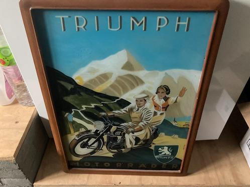 Authentiek reclamebord Triumph motoren, Verzamelen, Merken en Reclamevoorwerpen, Zo goed als nieuw, Reclamebord, Ophalen of Verzenden