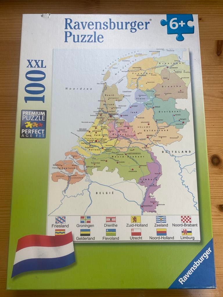 Ravensburger XXL 100 stukjes puzzel - Kaart van Nederland, Ophalen of Verzenden, Minder dan 500 stukjes, Gebruikt, Legpuzzel