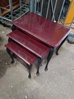 Antieke Bijzettafels - Set van 3, Ophalen of Verzenden, Bijzettafel, Bijzettafel, Tafel