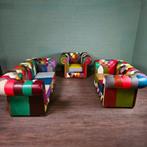 Chesterfield Bankstel Model Carnaval 3-2-1 Leder 27383, Ophalen, Nieuw, Rechte bank, Vierpersoons of meer