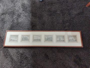 Zes ingelijste gravures van A. Zeeman. beschikbaar voor biedingen