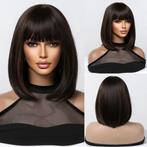 Pruik kort bob model donkerbruin haar model 1107, Sieraden, Tassen en Uiterlijk, Uiterlijk | Haarverzorging, Verzenden, Nieuw
