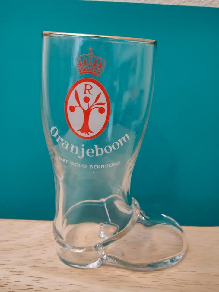 Vintage Oranjeboom bierglas laars/stiefel, Verzamelen, Biermerken, Zo goed als nieuw, Glas of Glazen, Oranjeboom, Verzenden