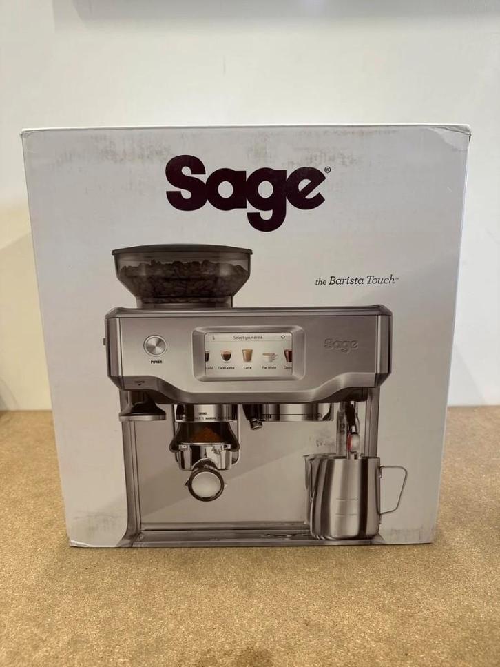 Sage the Barista Touch Brushed Stainless Steel, Witgoed en Apparatuur, Koffiezetapparaten, Zo goed als nieuw, Gemalen koffie, Koffiebonen