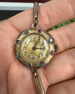 Antiek horloge met roosdiamanten, Overige merken, Overige materialen, Met bandje, Polshorloge
