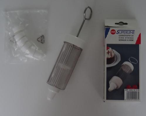 Ongebruikte Emsa garneerspuit +6 spuitmondjes + deegschraper, Hobby en Vrije tijd, Taarten en Cupcakes maken, Nieuw, Ophalen of Verzenden