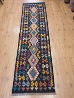 Handgeweven oosterse wollen kelim loper 287x80, Info@SlatsAntiek.nl, Vof Slats Antiek, Rechthoekig, Herenstraat 31 leiden
