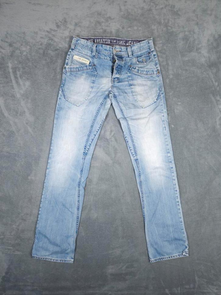 PME Legend Broek Aviator W33 L36 Lichtblauw Pall Mall Jeans, Kleding | Heren, Spijkerbroeken en Jeans, Zo goed als nieuw, W33 - W34 (confectie 48/50)