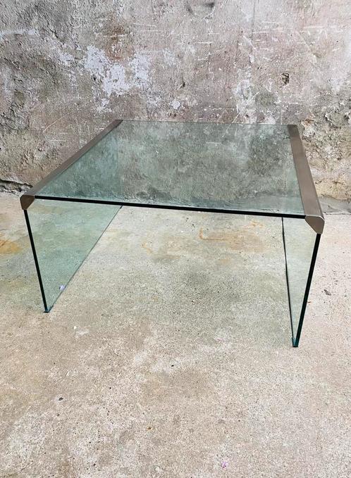 Galotti en Radice Italy jaren 80 glazen salontafel, Verzamelen, Retro, Huis en Inrichting, Ophalen