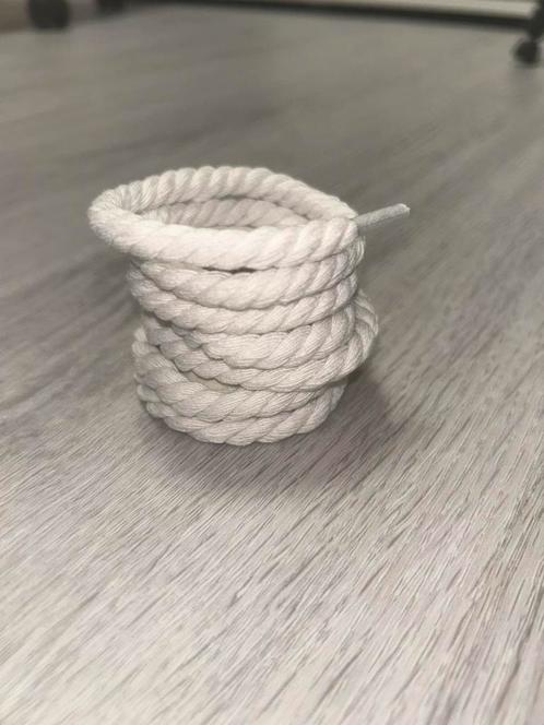 Wit Chunky Rope Shoelaces 140cm - Dikke Touw Schoenveters, Kleding | Heren, Schoenen, Nieuw, Wit, Ophalen of Verzenden