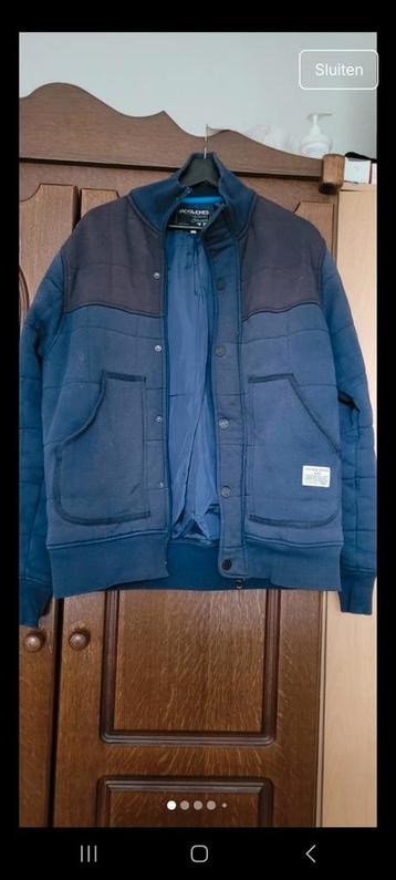 Jack & Jones Winterjas Blauw Maat L - Gebruikt beschikbaar voor biedingen