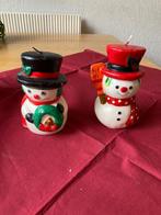 vintage sneeuwmannetjes kaarsen 2 stuks, Ophalen of Verzenden, Zo goed als nieuw