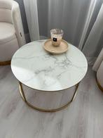 Salontafel met marmer glasblad, Ophalen, 100 tot 150 cm, 50 tot 100 cm, Zo goed als nieuw