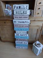 Gezellig family rules bord, Ophalen of Verzenden