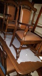 Klassiek eiken eetkamer stoelen met tafel s NIEUWSTAAT, Huis en Inrichting, Ophalen, Zo goed als nieuw, Bruin