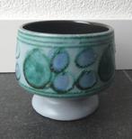 Strehla vintage bloempot West-Germany blauw groen bloempotje, Gebruikt, Rond, Binnen, Ophalen of Verzenden