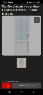 Cando GLAS SET Blank glas Leeds 88x201,5, Ophalen, 80 tot 100 cm, Binnendeur, Nieuw