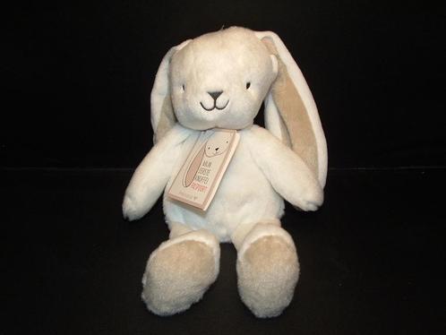 PRENATAL KONIJN MY FIRST BUNNY VELOURS WIT MET BEIG, Kinderen en Baby's, Speelgoed | Knuffels en Pluche, Nieuw, Konijn, Verzenden