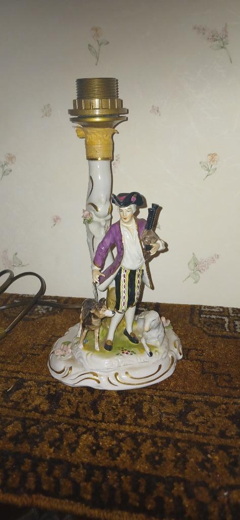 Antieke porseleinen tafellampvoet € 80,00, Antiek en Kunst, Antiek | Lampen, Ophalen