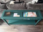 Leuke sidetable met glasplaat, Huis en Inrichting, Tafels | Sidetables, Ophalen, 100 tot 150 cm, Zo goed als nieuw, 25 tot 50 cm