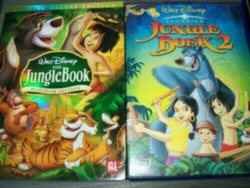 Walt Disney JUNGLE BOOK 1 en 2 in nieuwstaat, Cd's en Dvd's, Dvd's | Tekenfilms en Animatie, Zo goed als nieuw, Amerikaans, Tekenfilm