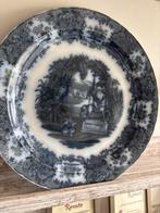 Antiek Petrus Regout Bord Maastricht Blauw Transferware Deco, Ophalen of Verzenden