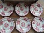 6 rode Peacock platte borden Maestricht, Ophalen of Verzenden