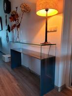 prachtige moderne glazen sidetable, Huis en Inrichting, Tafels | Sidetables, Ophalen, 100 tot 150 cm, Glas, Zo goed als nieuw