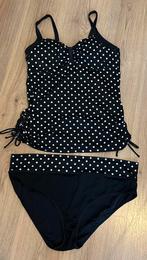 Stippen tankini C&A maat 46 zwart/wit, Overige kleuren, Ophalen of Verzenden, Bikini, Gedragen