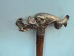 Antieke wandelstok met vissenkop/ drakenkop, Ophalen, Gebruikt