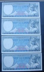 4x 5 gld 1963 suriname prachtige exemplaren opvolgend, Ophalen of Verzenden, Midden-Amerika, Setje