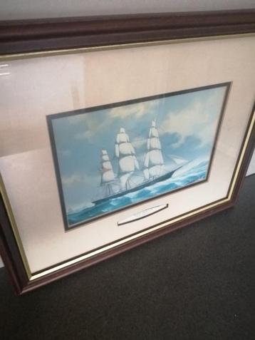 PRACHTIGE MARITIEME ETS IN LIJST 40X35 CM TOPSTAAT  beschikbaar voor biedingen