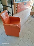 Lederen oranje eetkamer stoelen, Huis en Inrichting, Fauteuils, Ophalen, Gebruikt