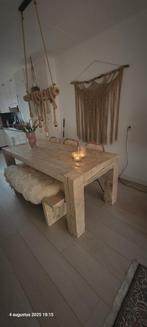 Eettafel van oud steigerhouten balken, Ophalen, 200 cm of meer, 50 tot 100 cm, Zo goed als nieuw
