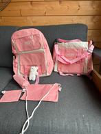 set van 5- schoolrugzak, laptoptas, etui en 2 opbergtasjes, Ophalen of Verzenden, Nieuw, Roze, Rugtas