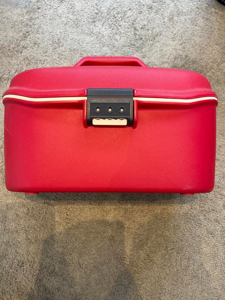 Rode Make-up Koffer met Spiegel en Slot Samsonite, Ophalen, Nieuw, Met slot, Hardcase