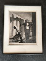 Aquatint ets "Violist" Eigen druk Ton van Os 2/1974, Ophalen of Verzenden