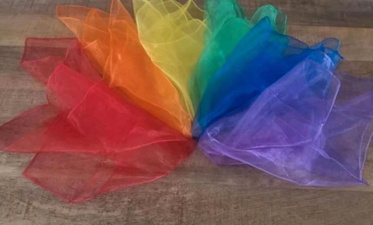 Nieuwe regenboog organza doeken set, Kinderen en Baby's, Speelgoed | Educatief en Creatief, Nieuw, Bouwen, Ontdekken, Ophalen of Verzenden