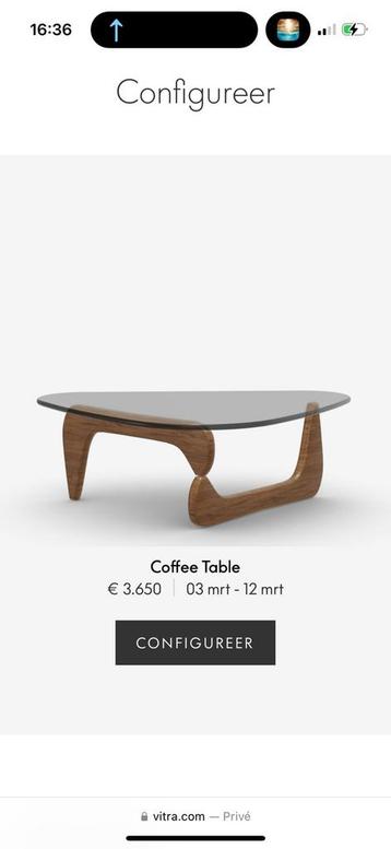 Originele nieuwe Vitra Noguchi walnoot LP € 3.650,- beschikbaar voor biedingen