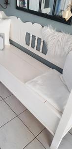 Witte Klepbank, Huis en Inrichting, Banken | Bankstellen, Ophalen, Gebruikt, Rechte bank, Minder dan 150 cm