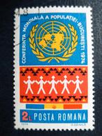 Postzegels Roemenië 1974 wereldbevolking - cat.w. € 0,50., Ophalen of Verzenden, Overige landen, Gestempeld