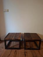 2 Bijzettafels/Nachtkastjes - Industrieel Design, Ophalen, Minder dan 50 cm, 50 tot 100 cm, Vierkant