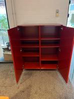 Rode Kast met Planken, Kunststof, Gebruikt, 100 tot 150 cm, 25 tot 50 cm
