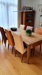 Teakhouten Eettafel met Laden - 220x100 cm, Huis en Inrichting, Tafels | Eettafels, Ophalen, Gebruikt, 100 tot 150 cm, Koloniaal