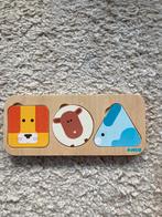 Djeco- houten dieren gezichten laagjes puzzeltje !, Ophalen of Verzenden, Gebruikt, Overige typen