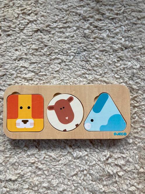 Djeco- houten dieren gezichten laagjes puzzeltje !, Kinderen en Baby's, Speelgoed | Houten speelgoed, Gebruikt, Overige typen